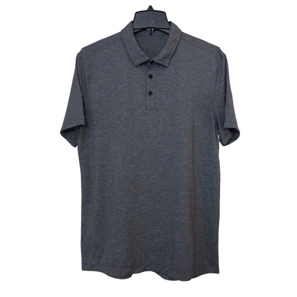 Lululemon Evolution Polo Shirt Mens Large Gray Lightweight Athletic Performance